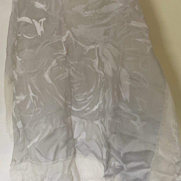 Italian Silk Angora Wool Shimmer Large Wrap Scarf - Picture 4 of 16